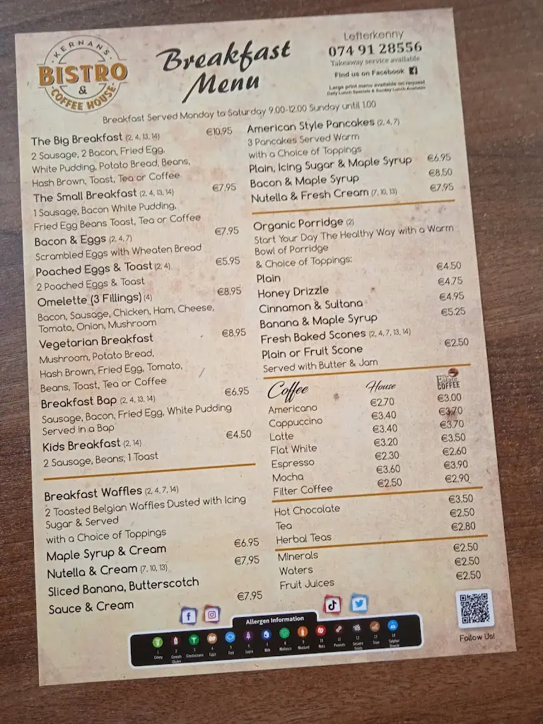 Menu_Kernans Bistro & Coffee House_Letterkenny_image_1