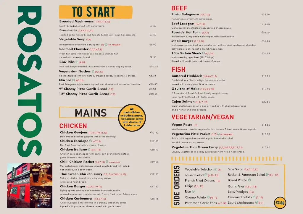 Menu_Rosato’s Bar & Restaurant_Moville_image_1