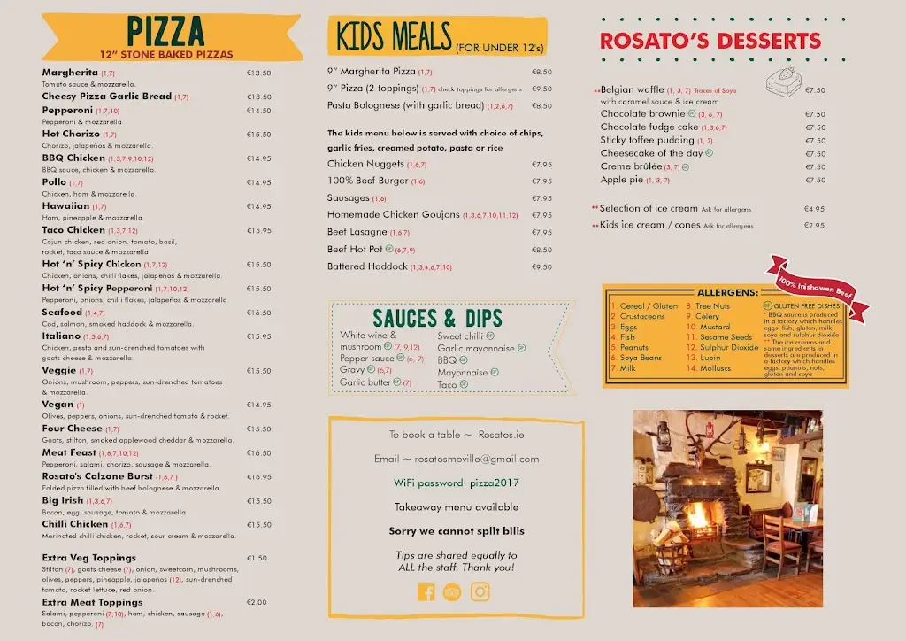 Menu_Rosato’s Bar & Restaurant_Moville_image_2