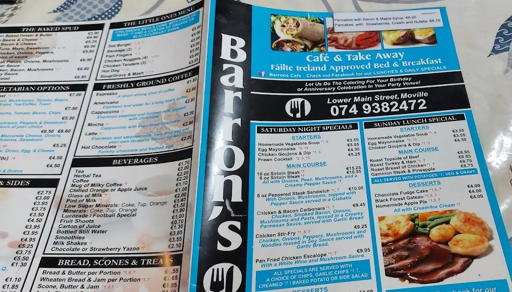 Menu_Barrons Cafe and Bed & Breakfast_Moville_imagen_2