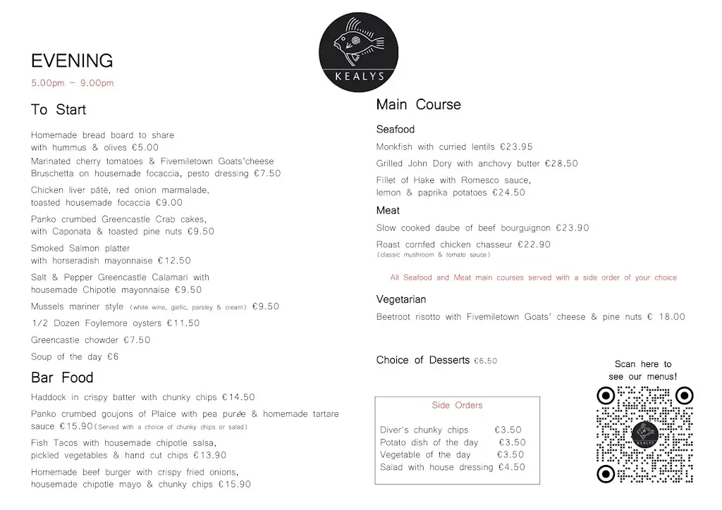 Menu_Kealy's Seafood Bar_Moville_image_2