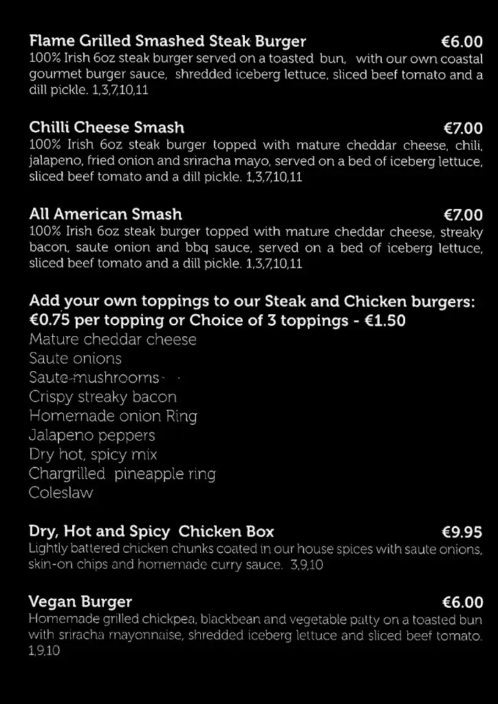 Menu_Coastal Gourmet Enniscrone_Inishcrone_image_2