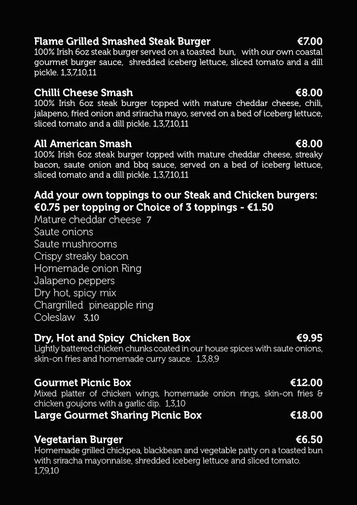 Menu_Coastal Gourmet Enniscrone_Inishcrone_image_3