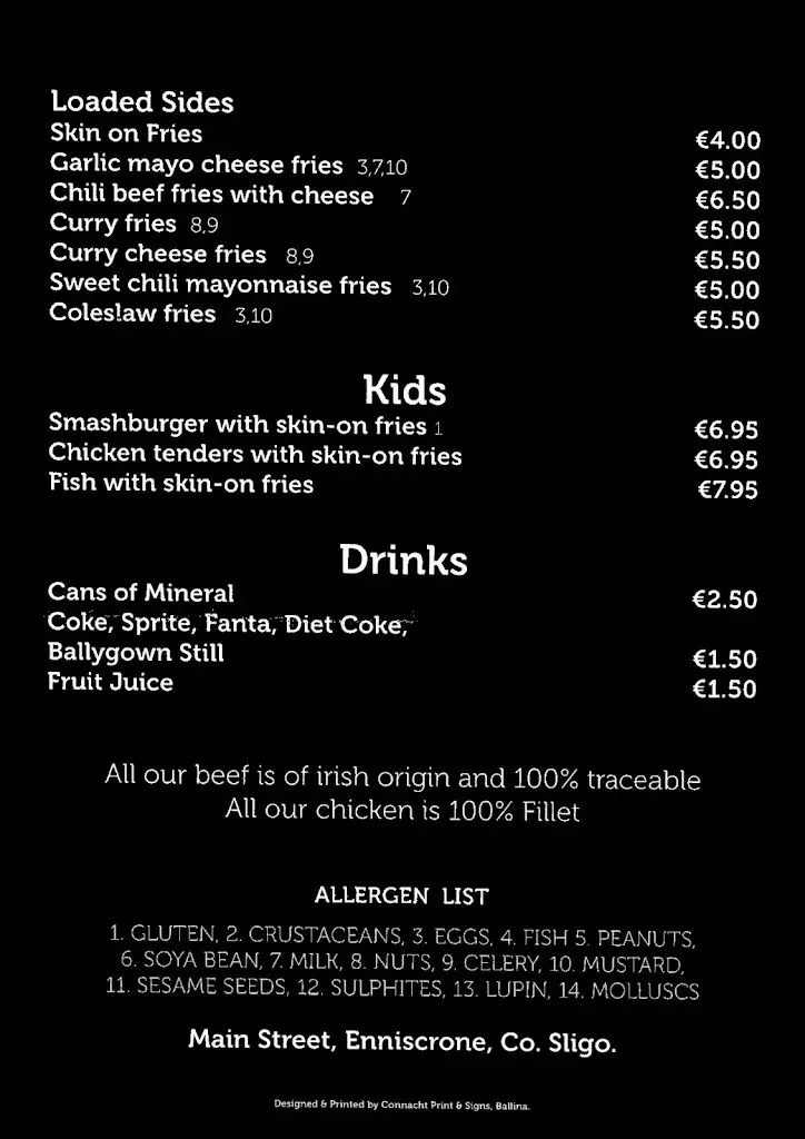 Menu_Coastal Gourmet Enniscrone_Inishcrone_image_4
