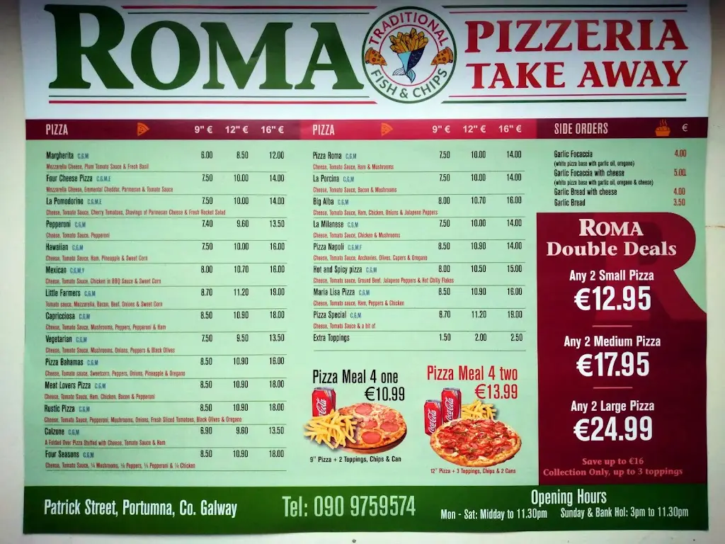 Menu_Roma Take Away Restaurant_Portumna_image_1