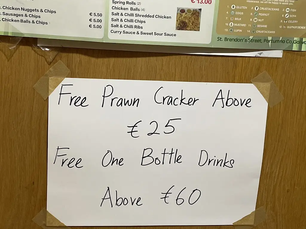 Menü_New Golden City Chinese_Portumna_Bild_1