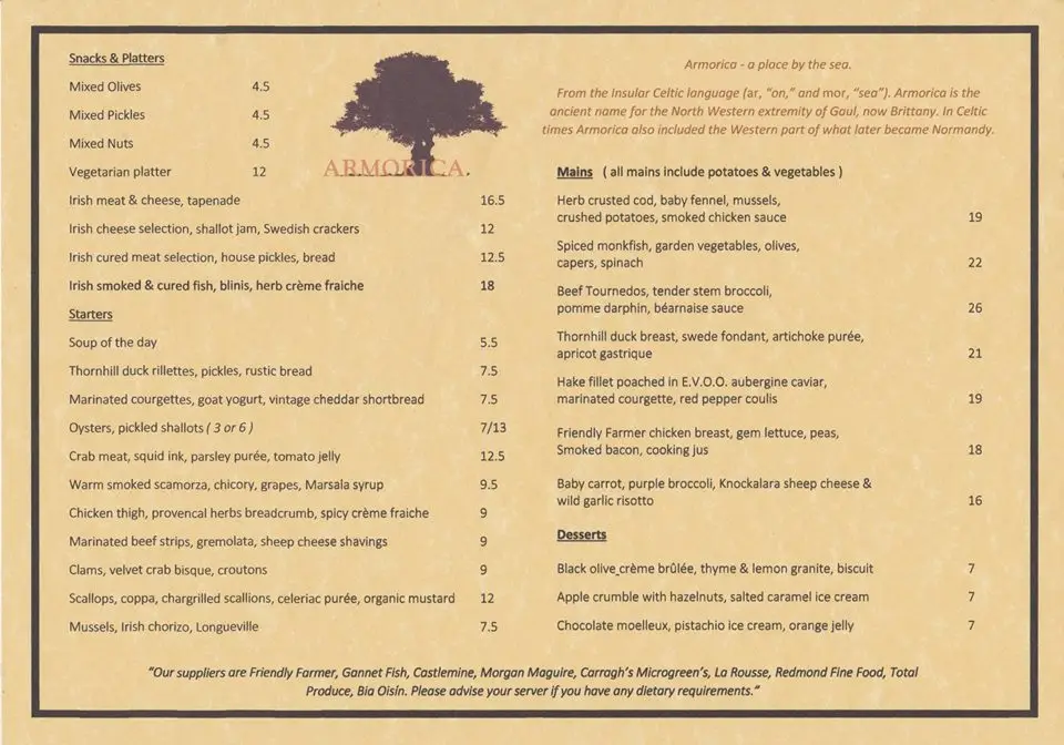 Menu_'Little Armorica' @ Cornerstone | Restaurant - Wine Bar - Tapas_Oranmore_image_2