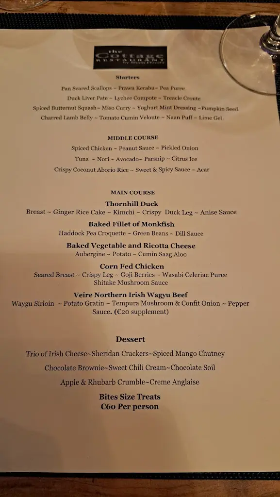 Menu_The Cottage Restaurant_Carrick-on-Shannon_image_1