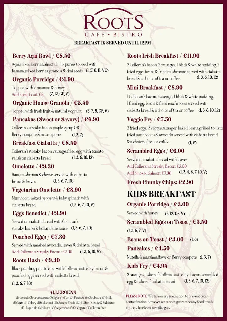 Menu_Roots Café & Bistro, Oranmore_Oranmore_image_2