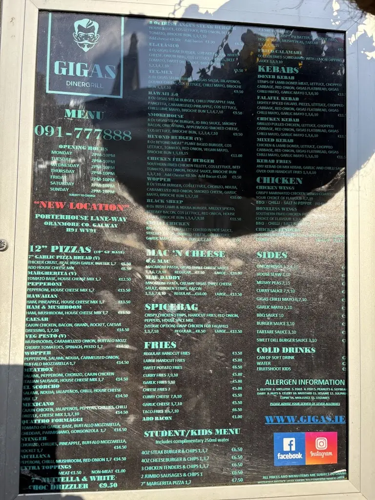 Menu_Gigas Dinergrill Oranmore_Oranmore_image_1