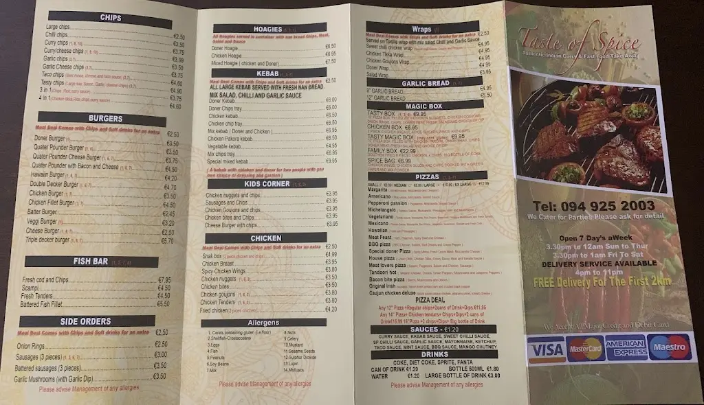 Menu_Taste of Spice_Swinford_immagine_1