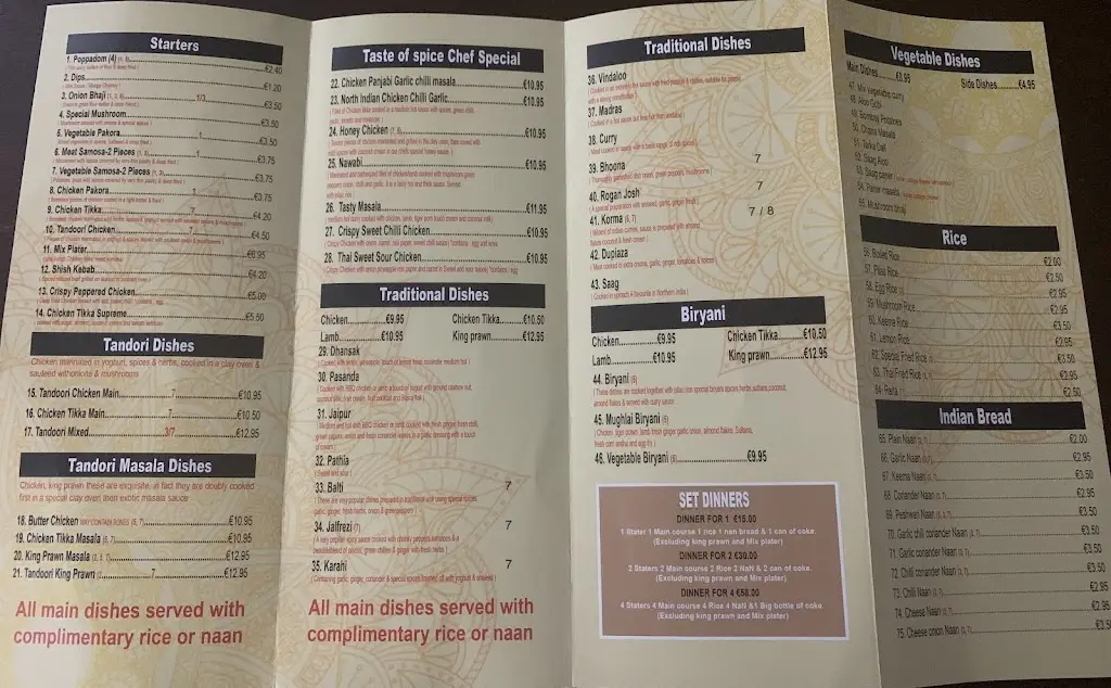 Menu_Taste of Spice_Swinford_immagine_2