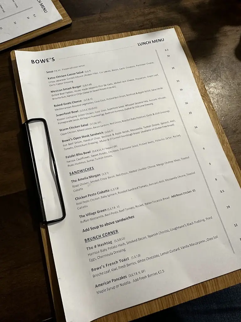 Menu_Bowe's Foodhall & Cafe_Abbeyleix_image_1