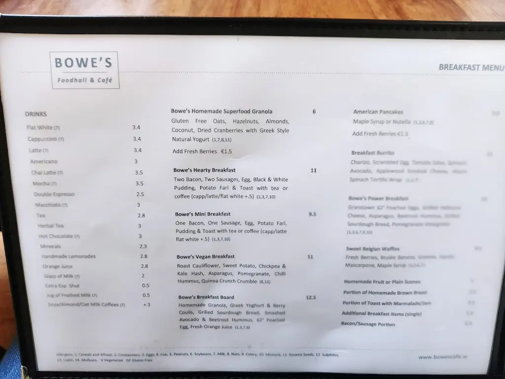 Menu_Bowe's Foodhall & Cafe_Abbeyleix_image_4