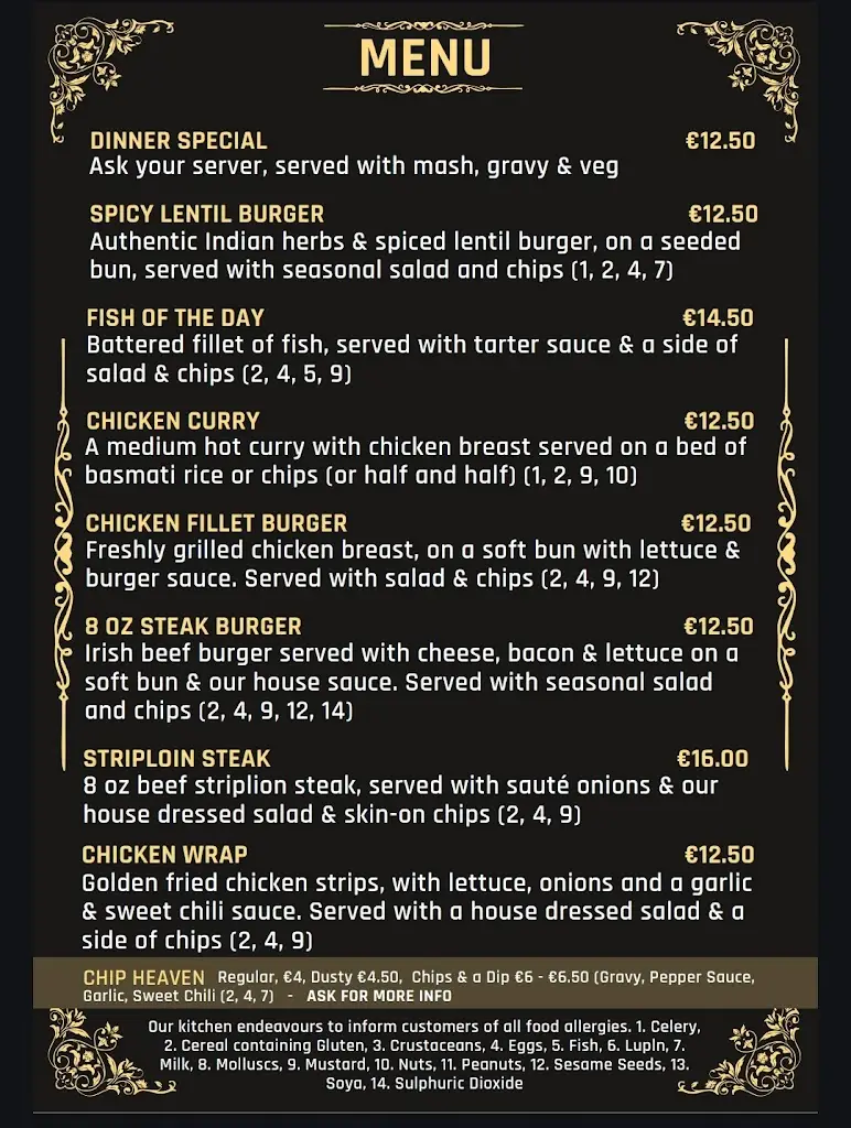 Menu_An Poitín Still Bar, Restaurant & Accommodation_Carrick-on-Shannon_image_1
