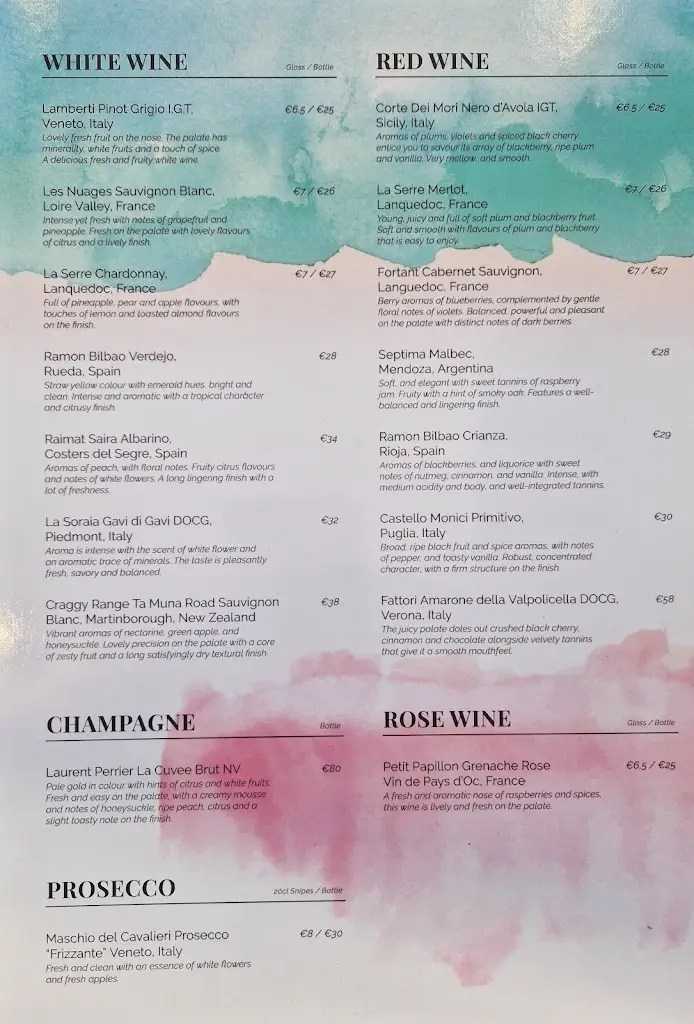 Menü_La Vissuta (The Snug)_Tuam_Bild_1