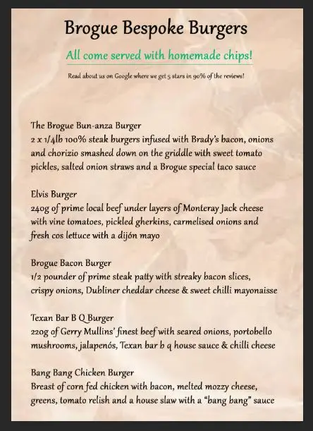 Menu_The Brogue Bar & Grill_Tuam_image_4