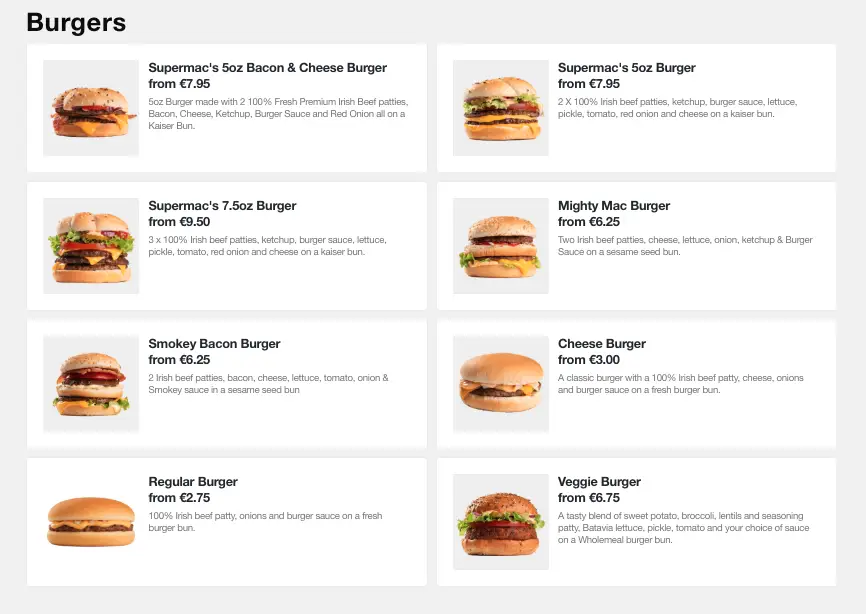 Menu_Supermac's & Papa John's Carrick on Shannon_Carrick-on-Shannon_image_4