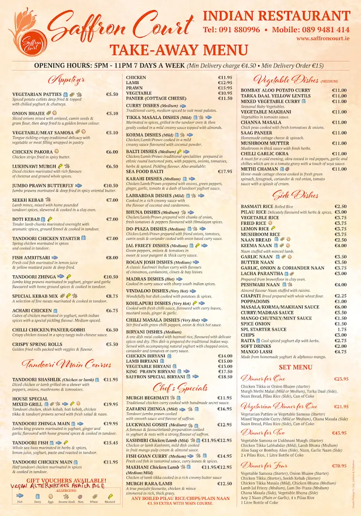 Menu_Saffron Court Indian Restaurant_Loughrea_image_1