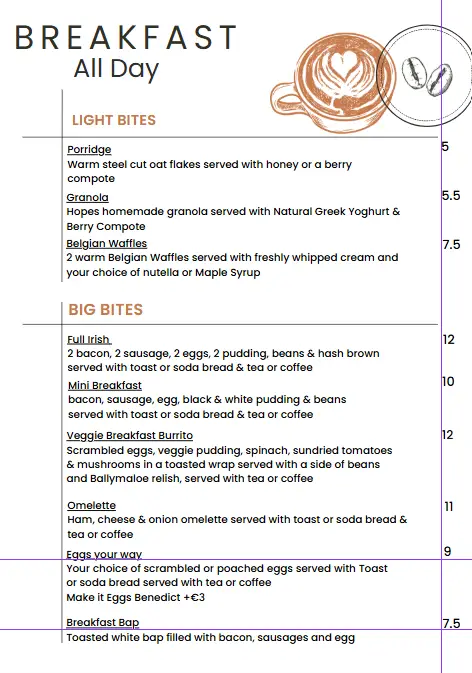 Menu_Hopes Bakery & Coffee Shop_Loughrea_immagine_2