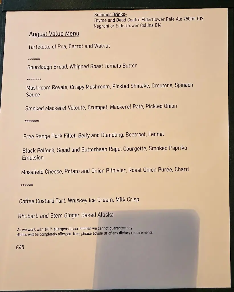 Menu_Thyme Restaurant_Athlone_immagine_2