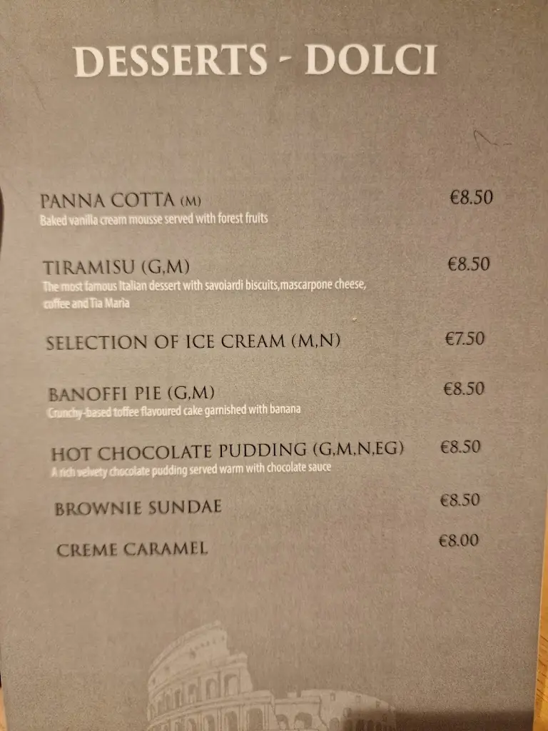 Menu_Il Colosseo_Athlone_image_2