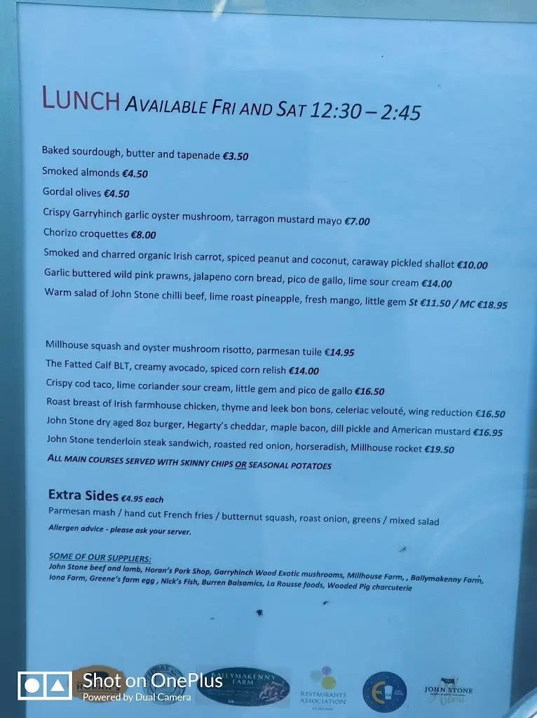 Menu_The Fatted Calf_Athlone_imagen_3