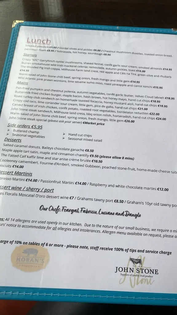 Menu_The Fatted Calf_Athlone_imagen_4