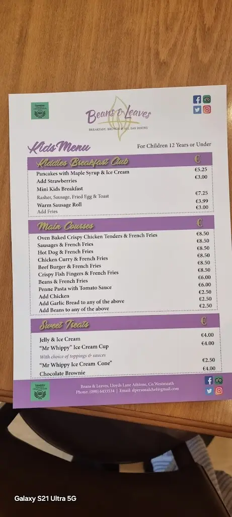 Menu_Beans & Leaves_Athlone_image_3