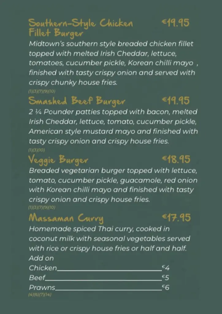 Menu_Midtown Kitchen & Bar_An Longfort_image_1