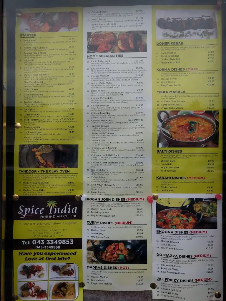Menu_Spice India Longford_An Longfort_image_1