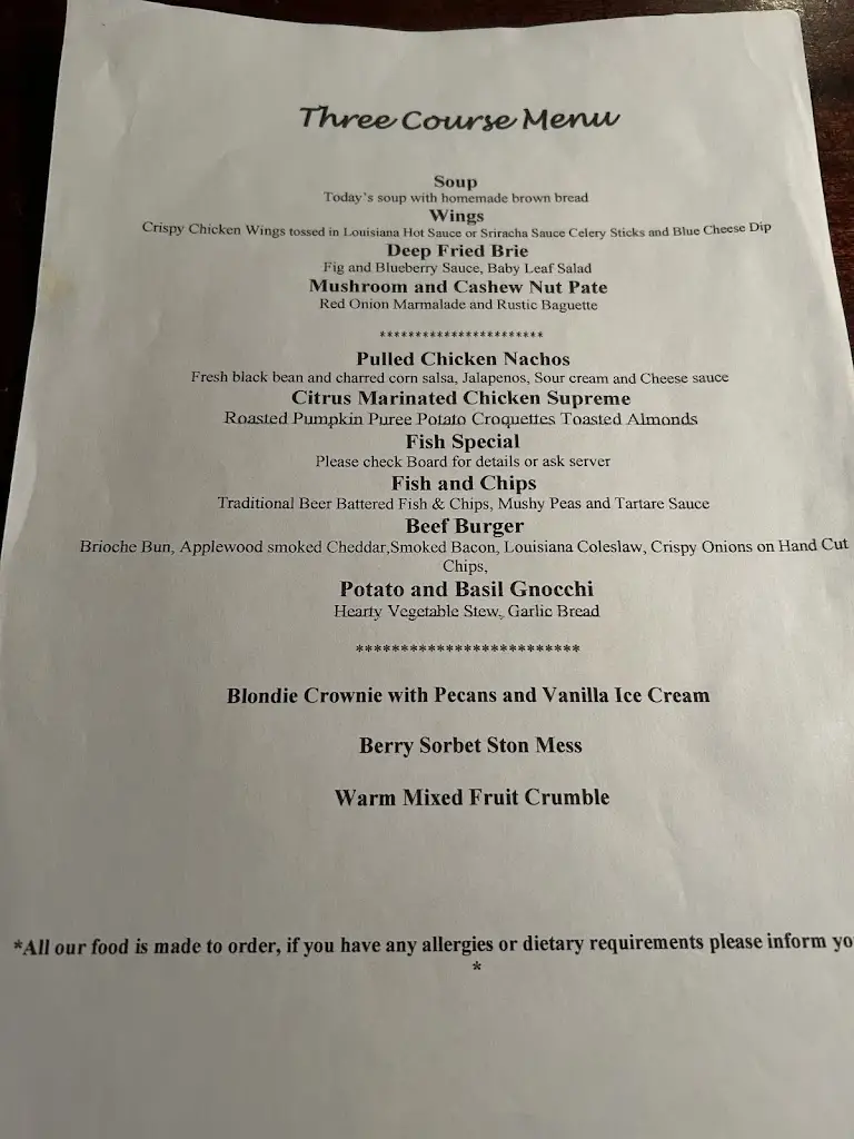 Menu_The White House_Baldoyle_image_1