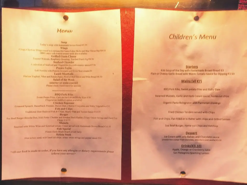 Menu_The White House_Baldoyle_image_4