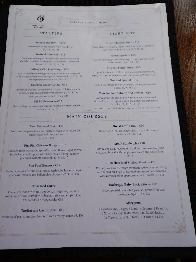 Menu_Caffrey's_An Mhí_image_1