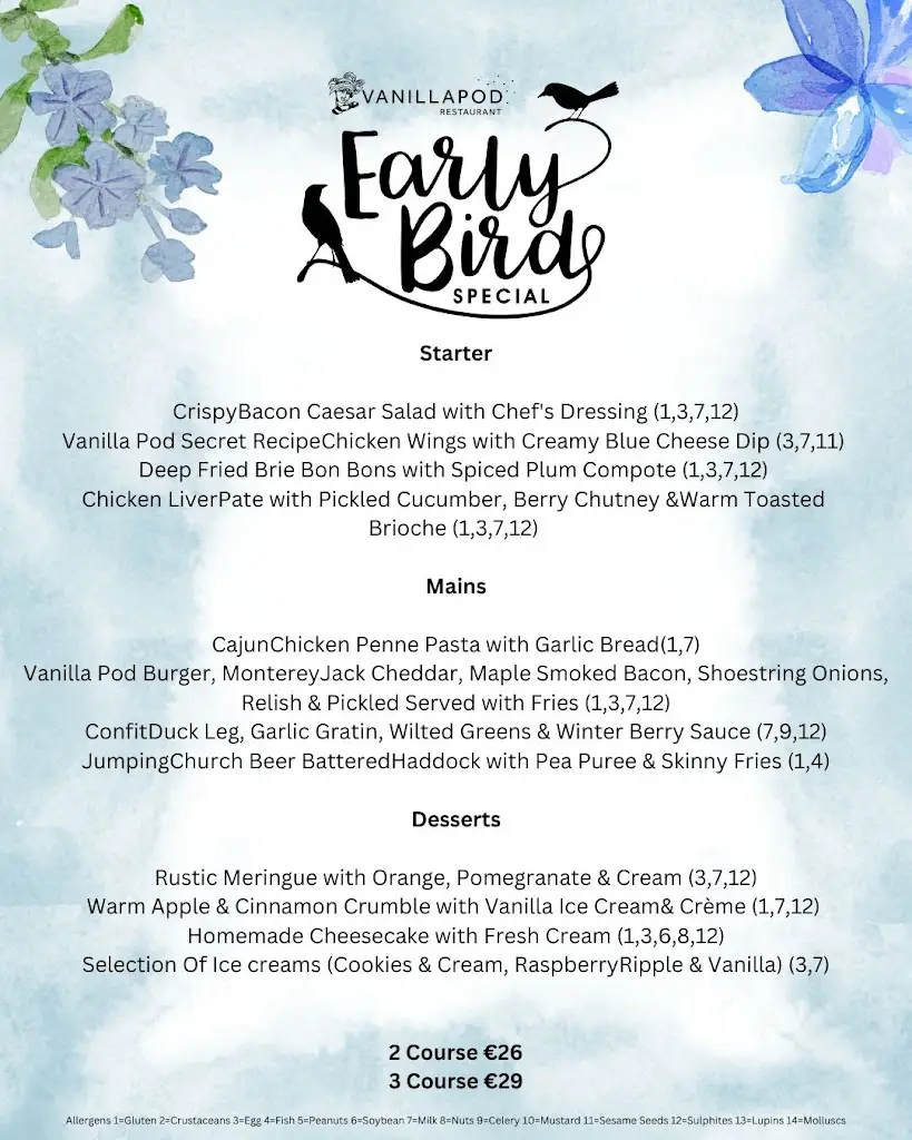 Menu_Vanilla Pod Restaurant Kells_An Mhí_image_2