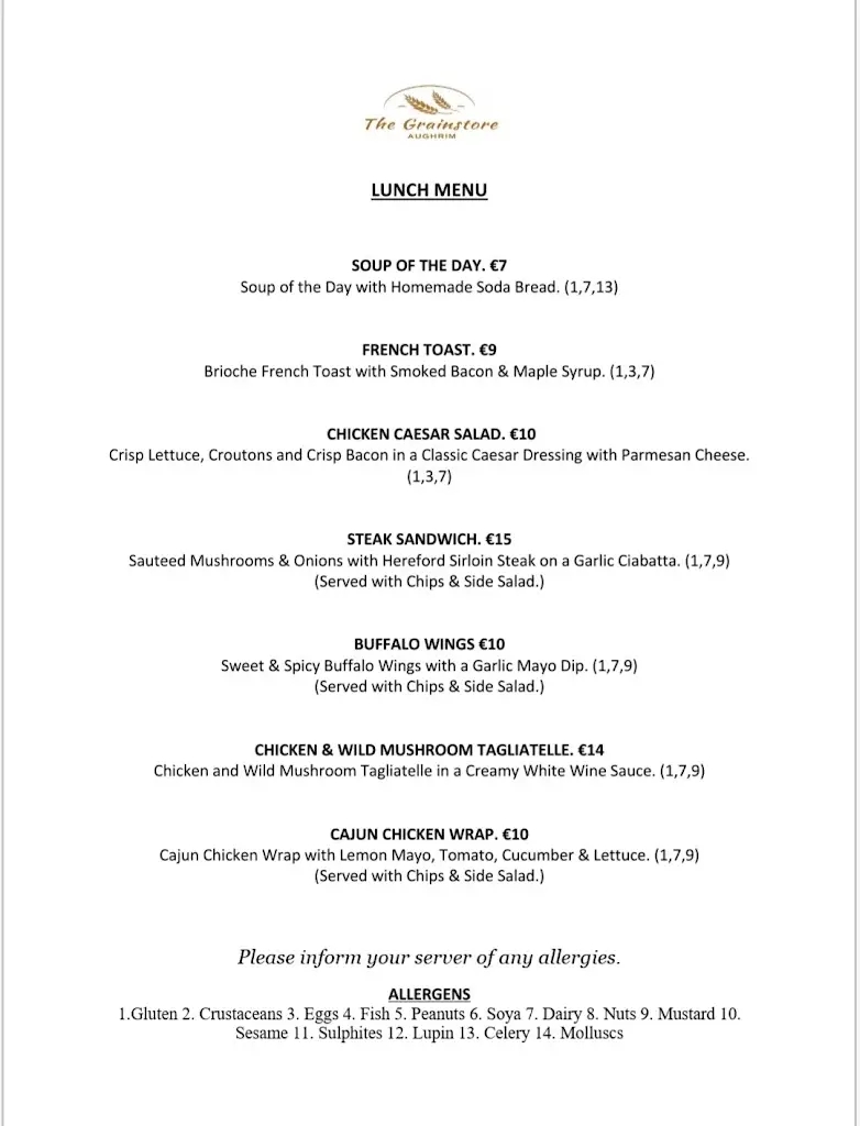 Menu_The Grainstore Restaurant_Aughrim_image_2