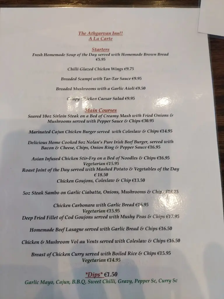 Menu_The Athgarvan Inn_Athgarvan_image_2