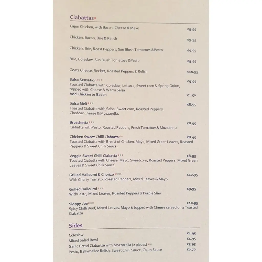 Menu_Agapé Café/Restaurant_Athgarvan_image_1