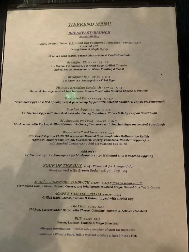 Menu_Agapé Café/Restaurant_Athgarvan_image_2