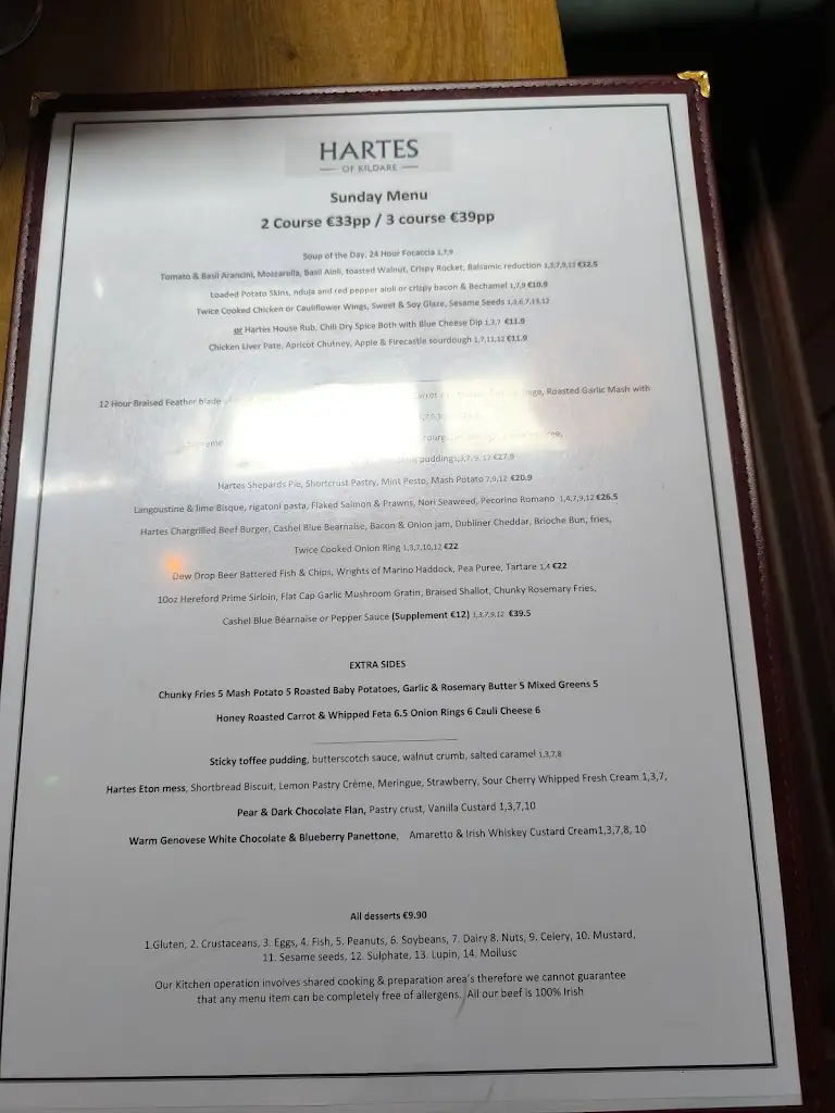Menu_Hartes of Kildare_Athgarvan_image_1