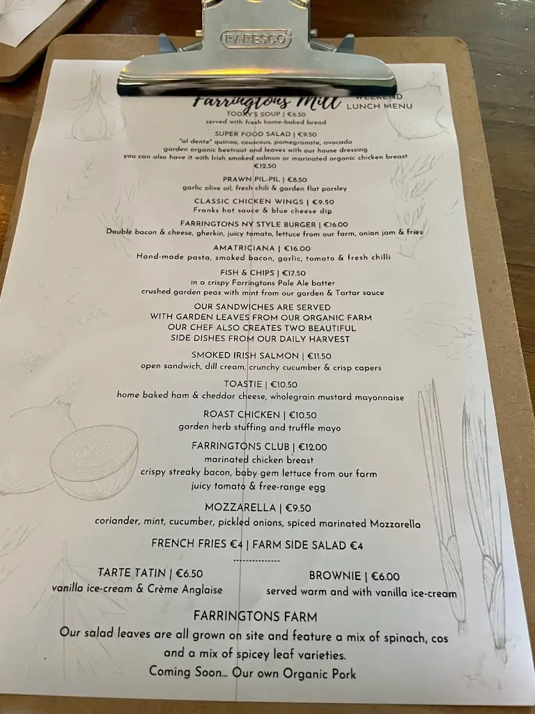 Menü_Farrington's Mill Restaurant, Café, Bar & Brewery_Athgarvan_Bild_2