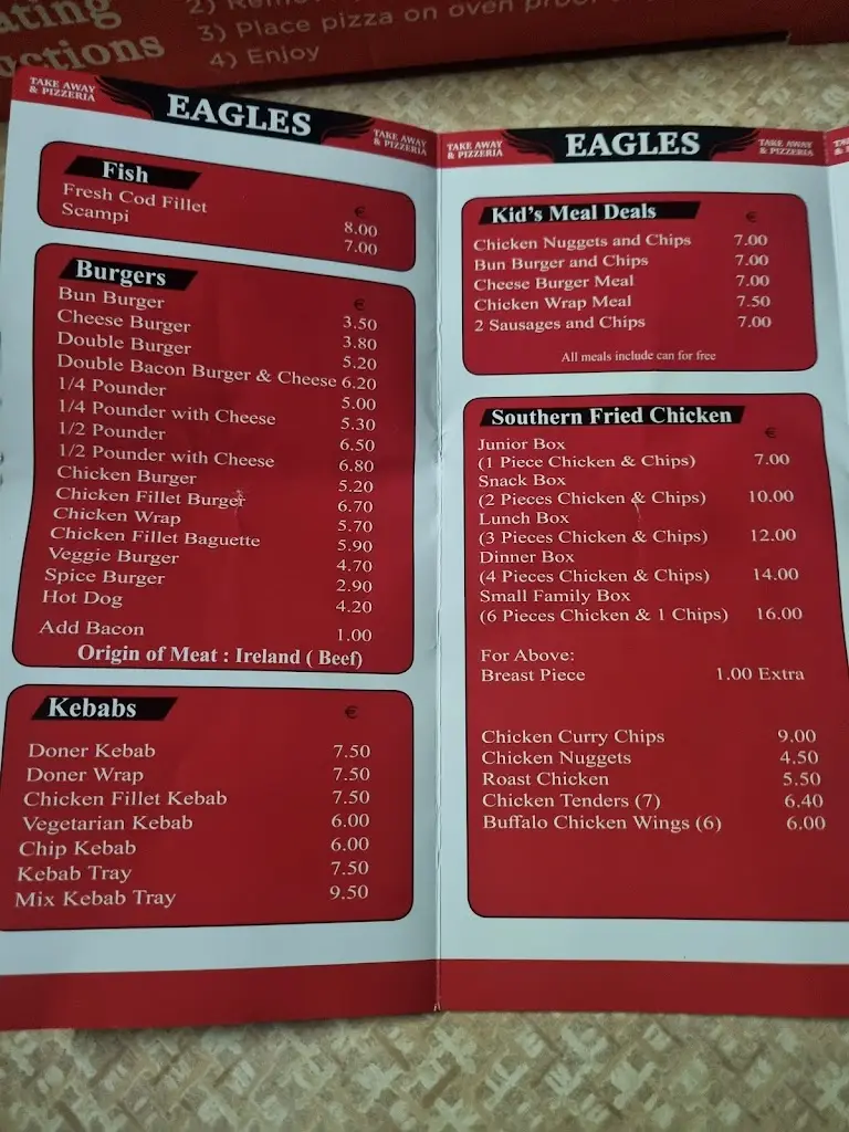 Menu_Eagles pizzeria_Collooney_image_2