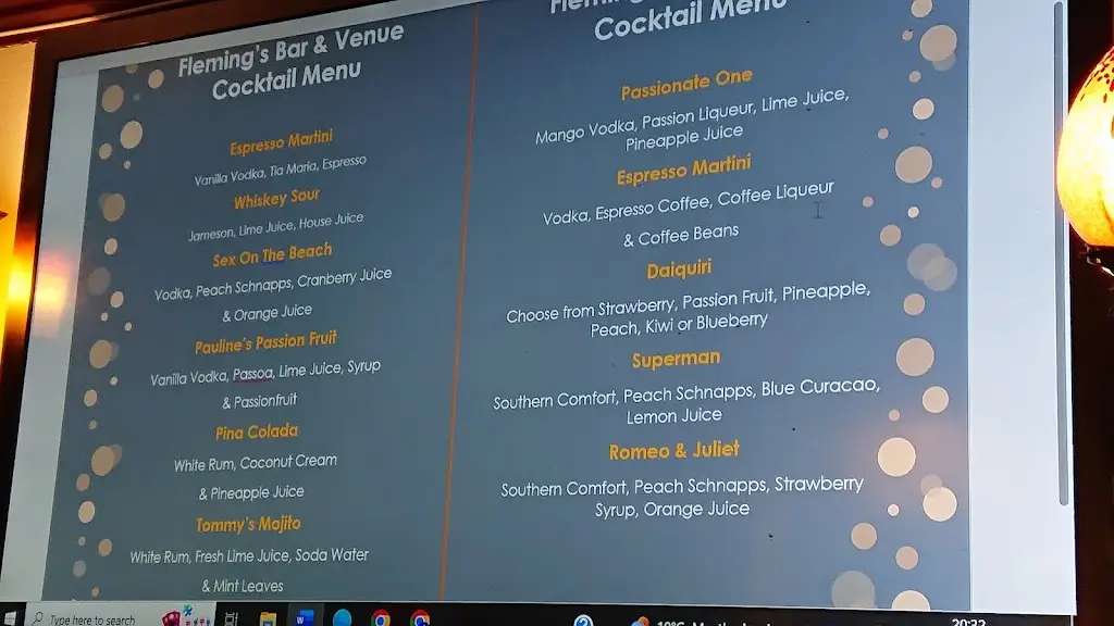 Menu_Flemings Bar_Ballylinan_image_1