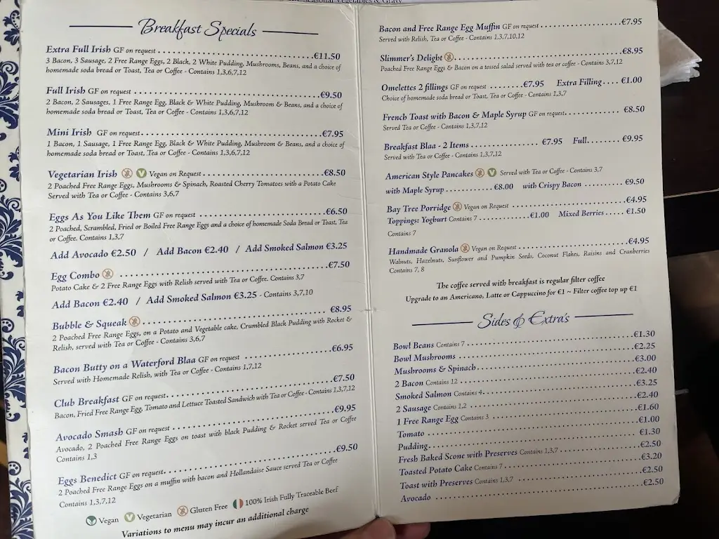 Menu_The Bay Tree_Athy_image_1