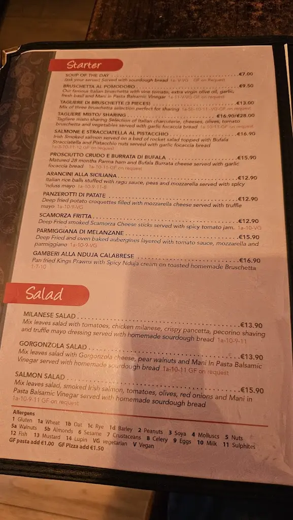 Menu_Mani In Pasta Italian Restaurant Athy_Athy_image_3