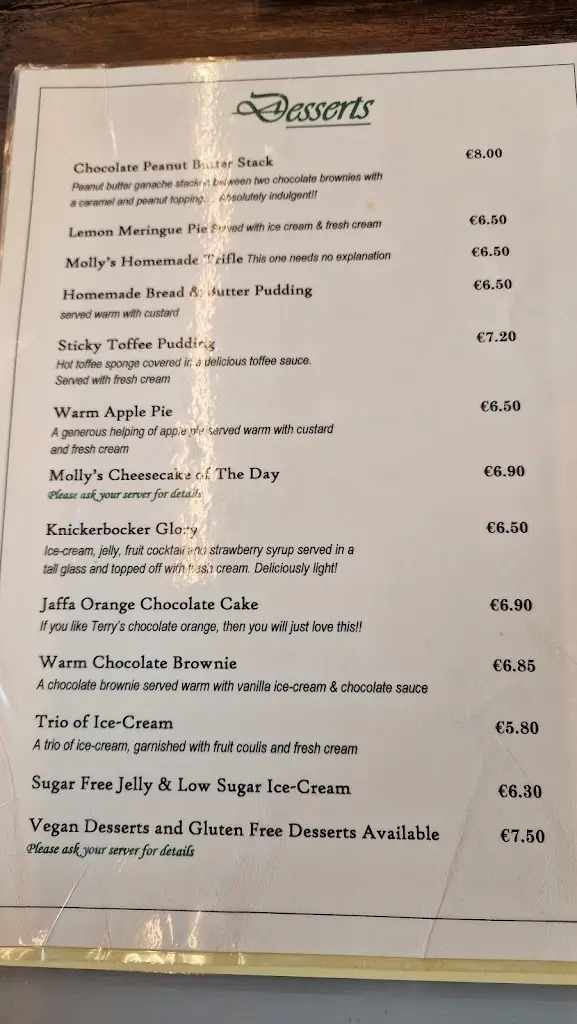 Menu_Molly Fulton's Bar_Collooney_imagen_1