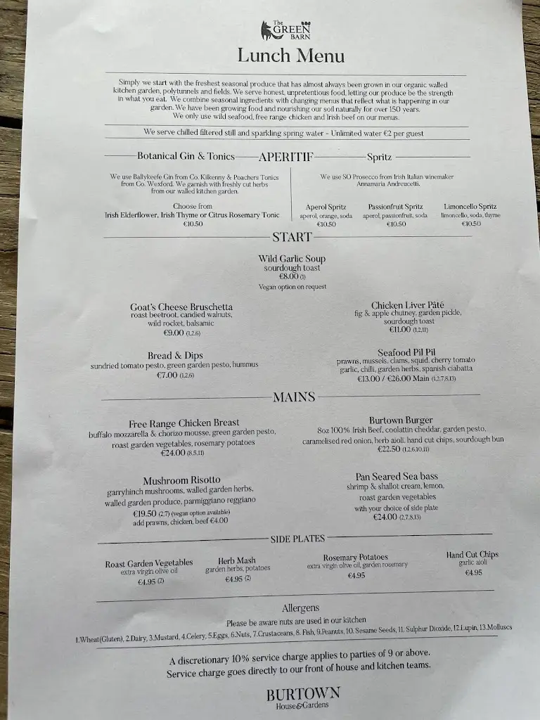 Menu_The Green Barn_Athy_image_1