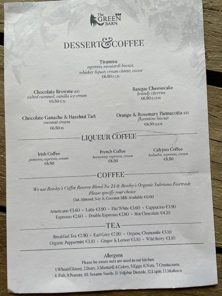 Menu_The Green Barn_Athy_image_2