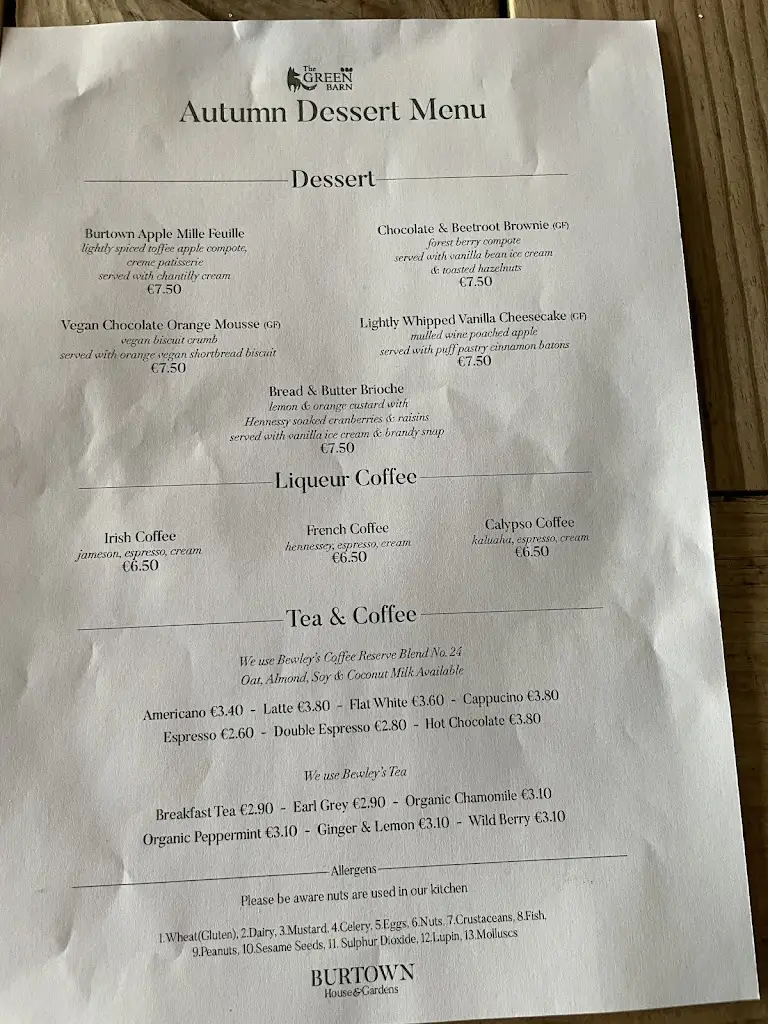 Menu_The Green Barn_Athy_image_3