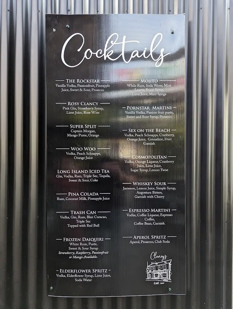 Menu_Clancy's Athy_Athy_image_1